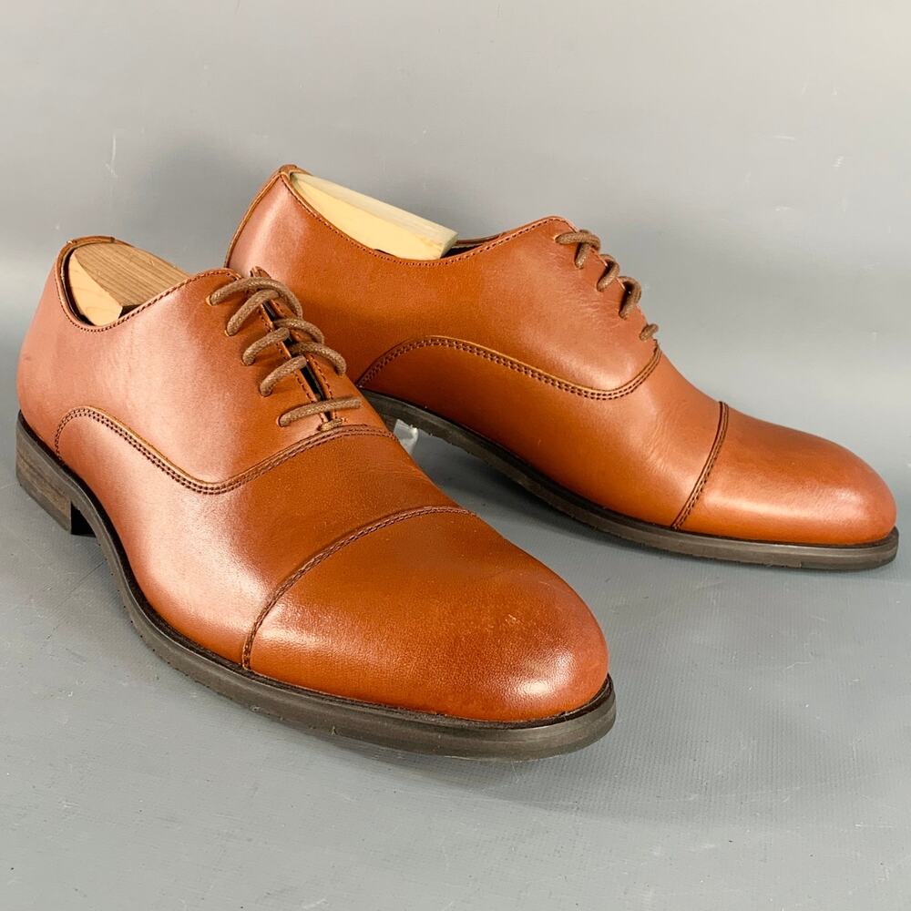 FRYE Size 8.5 Tan Leather Cap Toe Oxford Lace-Up Shoes